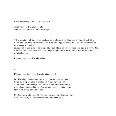 Conducting the EvaluationAnbrasi Edward, PhDJohns Hopkin.docx