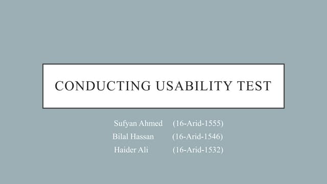 Conducting usability test