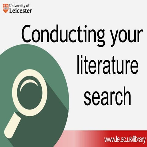 Conducting your literature search 