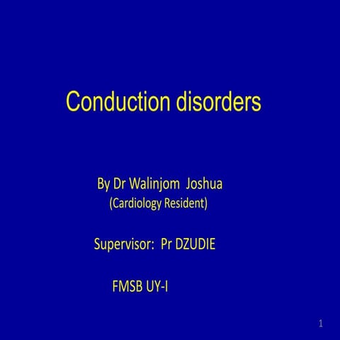 Conduction disorders with sinoatrial blocks Dr Walinjom