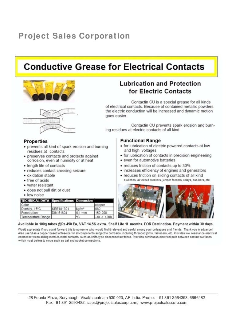 Conductive Grease for Electrical Contacts and Sliding Surfaces