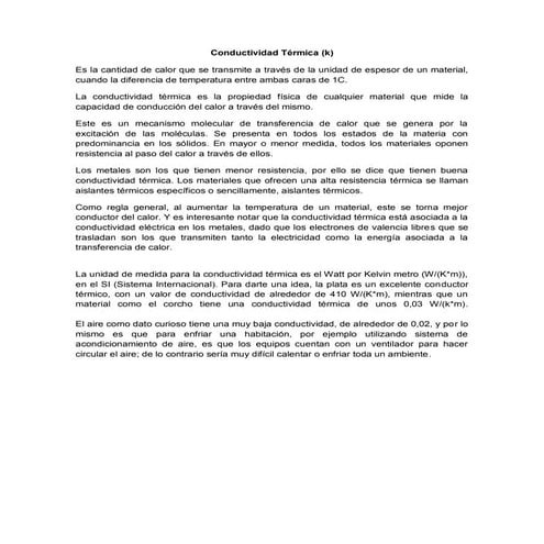 Conductividad térmica
