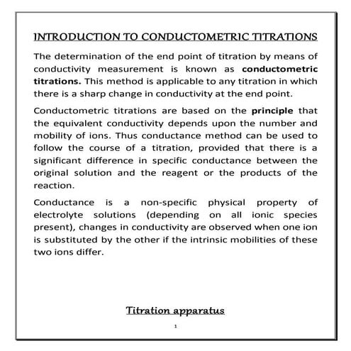 Conductometric titrations (1)