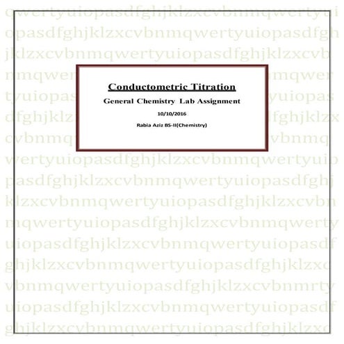 Conductometry / conductometric titration