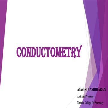 CONDUCTOMETRIC TITRATION, Pharmaceutical analysis