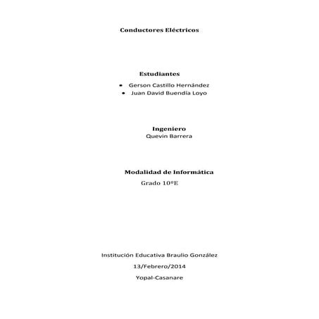 Clasificación de Conductores Eléctricos 