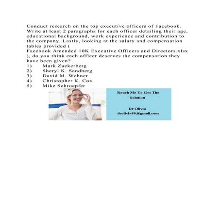Conduct research on the top executive officers of Facebook. Write at.docx