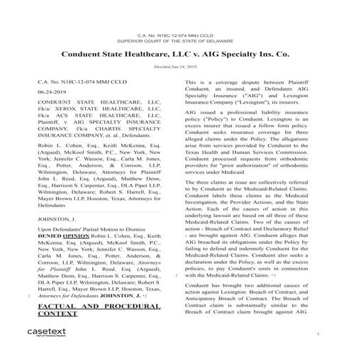 Conduent State Healthcare, LLC v. AIG Specialty Ins. Co (2).pdf