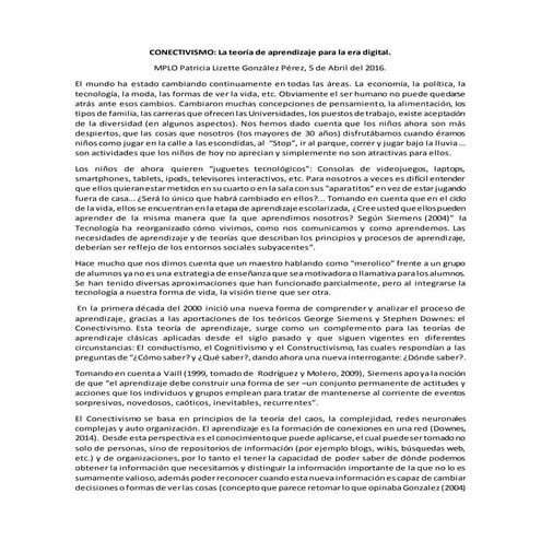 Conectivismo, una nueva teoría del aprendizaje para la era digital.