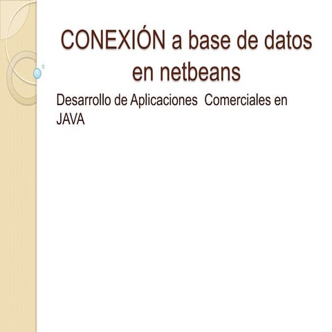 Conexin a base de datos en netbeans