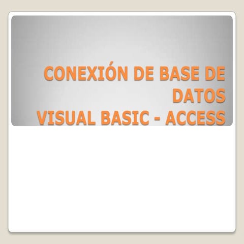 ConexióN De Base De Datos