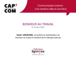 Conférence - Quelles pratiques pour favoriser le bonheur au travail ?