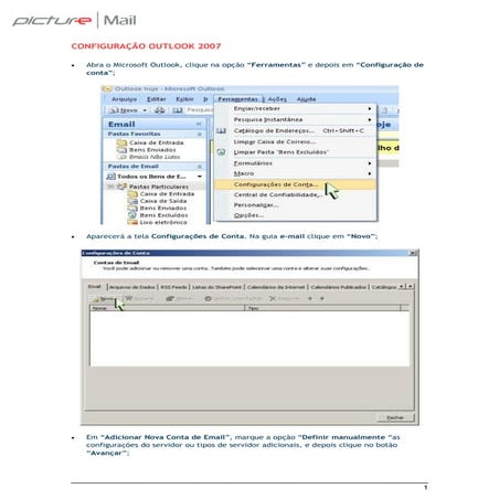 Configuração Outlook 2007