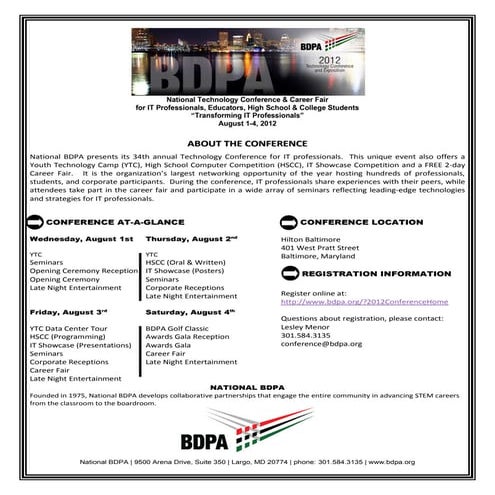 Flyer: 2012 BDPA Technology Conference