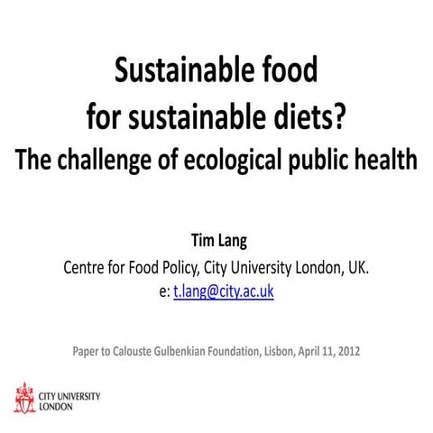 Confiança alimentar abril 2012 Tim Lang