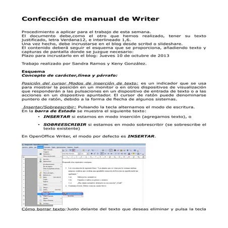 Confección de manual de writer