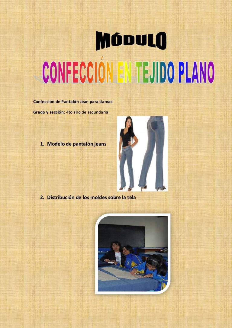Confección de pantalón jean para damas