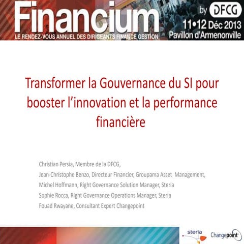 Transformer la Gouvernance du SI pour booster l’innovation et la performance ...