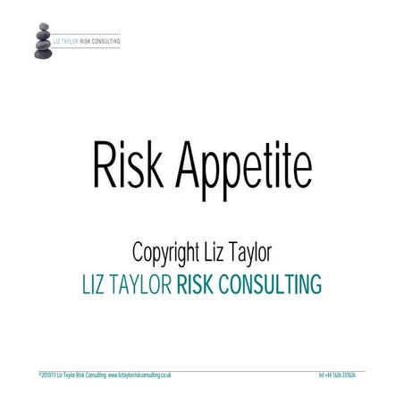 Conference 2010   Risk Appetite   Includes Handouts And Output