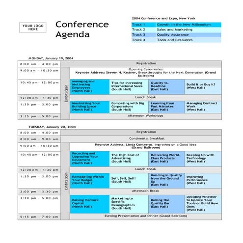 Conference Agenda Template