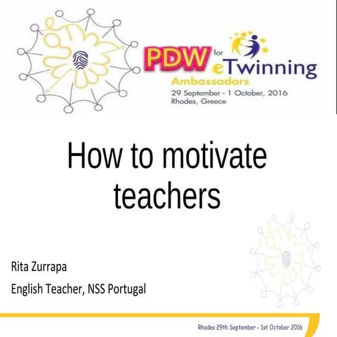 How to motivate eTwinning teachers 
