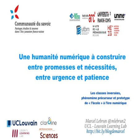 Une humanité numérique à construire  entre promesses et nécessités,  entre ur...