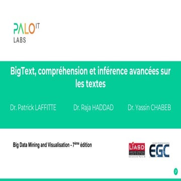 BigText, compréhension et inférence avancées sur les textes