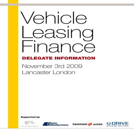 Vehicle Leasing Finance Conference Brochure