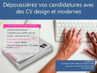 Conférence CV DESIGN : dotez-vous d'un CV moderne et percutant ! Conférence CV DESIGN : dotez-vous d'un CV moderne et percutant !