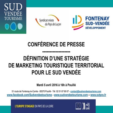 Sud Vendée Tourisme conférence de presse 5 avril 2016