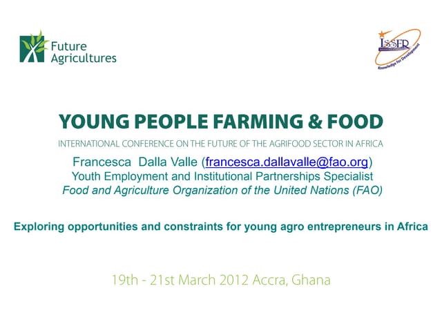 Young People, Farming and Food Conference Ghana - Francesca Dalla Valle (FAO)