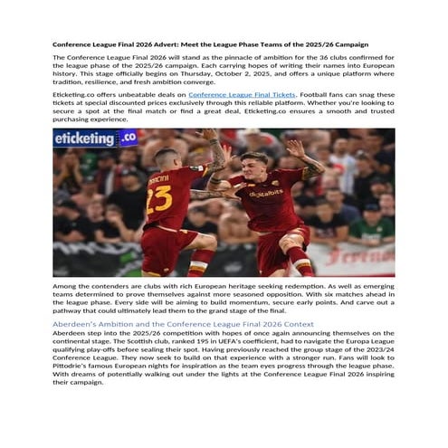 Conference League Final 2026 Advert.docx