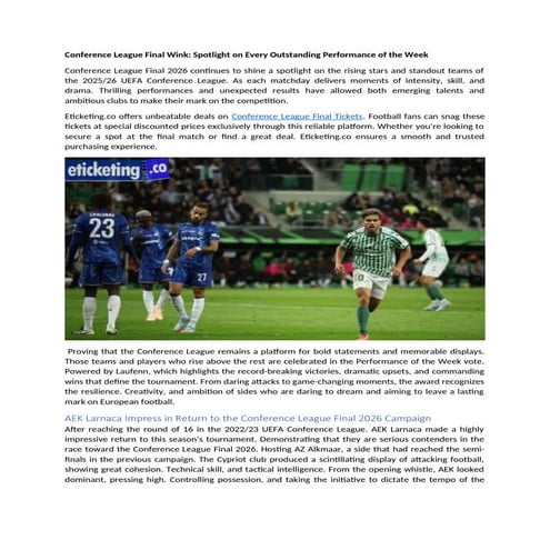 Conference League Final Wink1: Spotlight