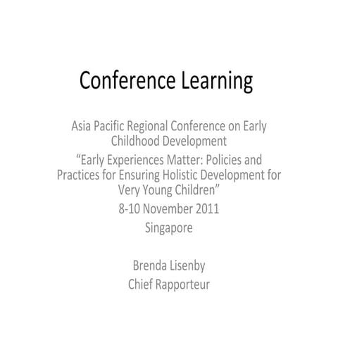Conference learning report 