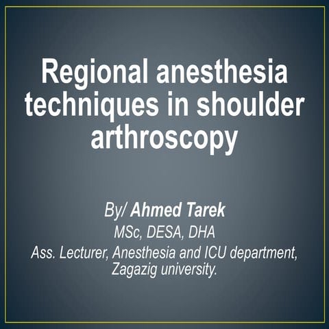 regional anesthesia in shoulder arthroscopy