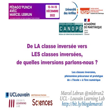 De LA classe inversée vers LES classes inversées, de quelles inversions parlo...