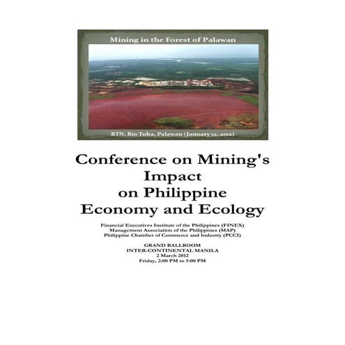 Conference on Mining's Impact on Philippine Economy and Ecology