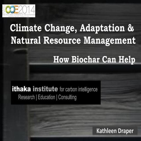 Climate Change, Adaptation, Natural Resource Mgmt - How Biochar Can Help