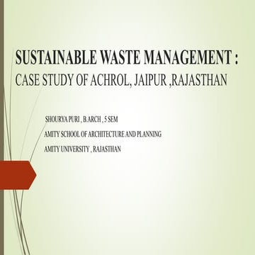Sustainable Waste Management