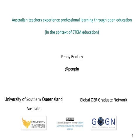 Australian teachers experience professional learning through open education