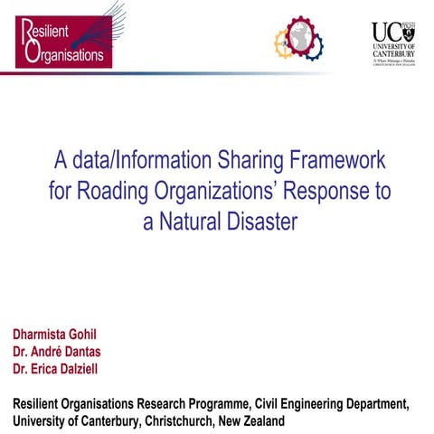 A data-information sharing framework for roading organizations’ response to a...