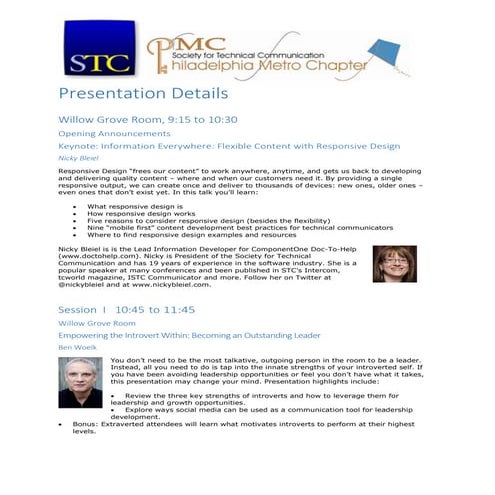 2014 Technical Communication Conference Program