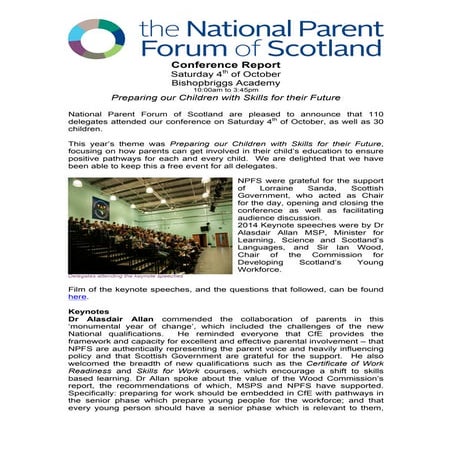 NPFS Conference report 2014