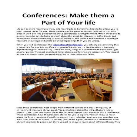 Purpose of conference meeting | PDF