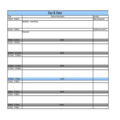 Conference Schedule Template