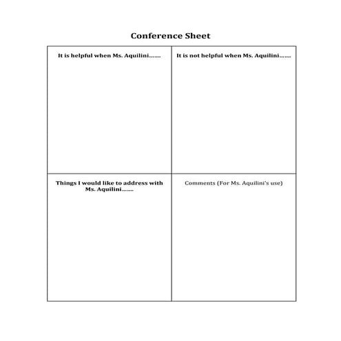 Conference sheet