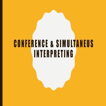 Conference &amp; simultaneus interpreting