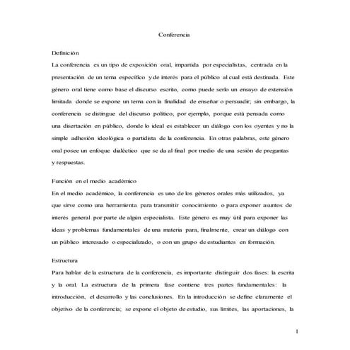 La conferencia | PPTX