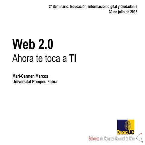 Conferencia 2.0 Seminario DuocUC -BCN