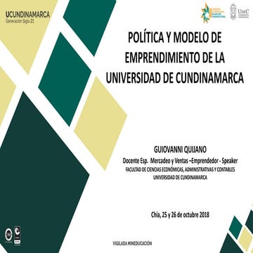 Conferencia sobre creación de Campo y Política de Emprendimiento
